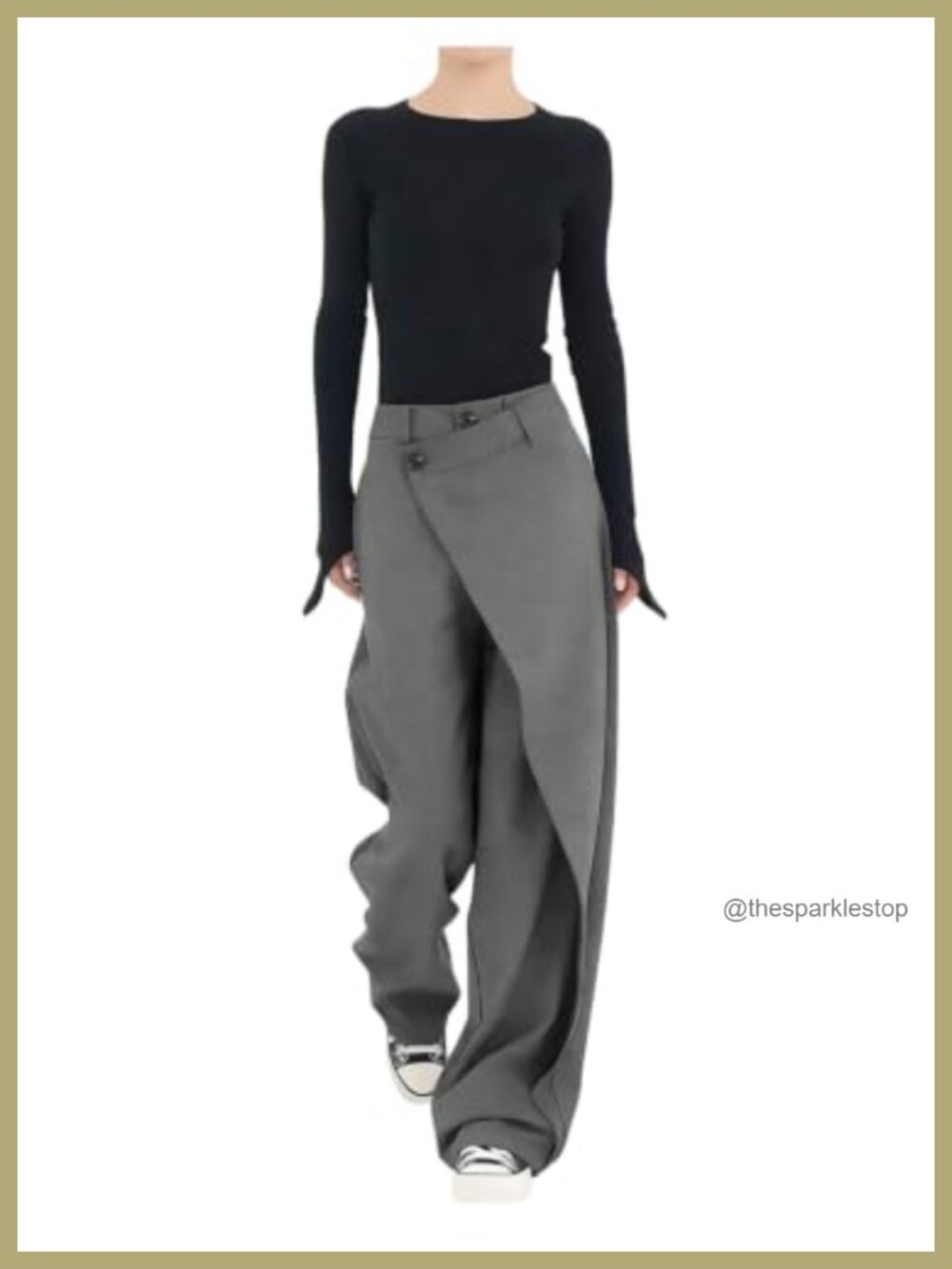 High Waisted Pleated Wide Leg Palazzo Trousers Business Casual Work Pants